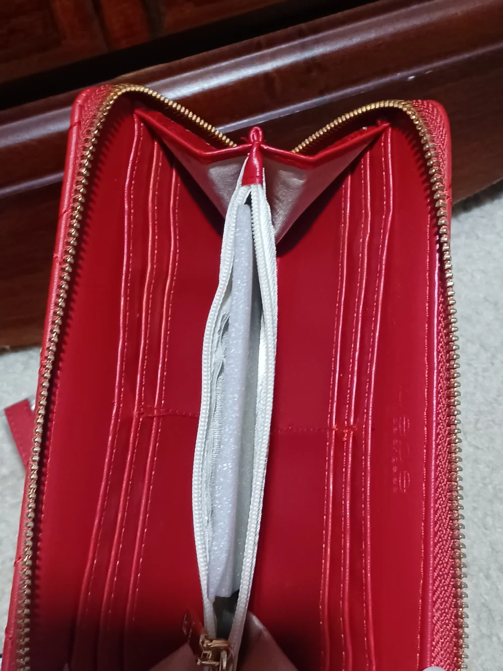 NWT BEBE Quilted Red 'Sophia' Zip Wallet w/ Wristlet